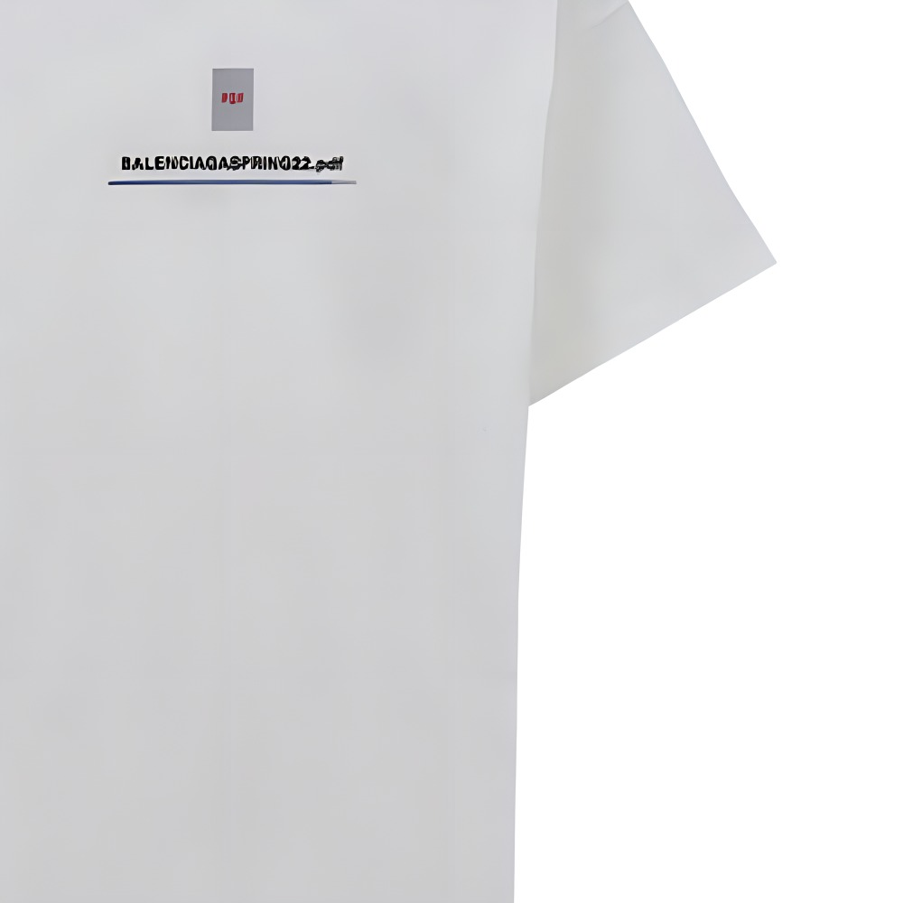 Balenciaga SS22 Logo Print Oversized White T-Shirt for Men. 676589TLVF79016 圖 5