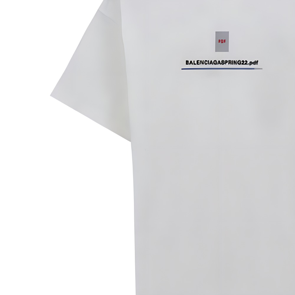 Balenciaga SS22 Logo Print Oversized White T-Shirt for Men. 676589TLVF79016 圖 6