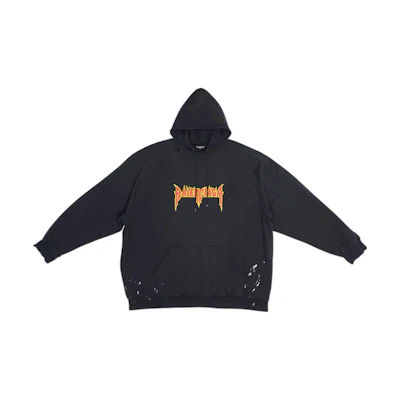 Balenciaga SS22 Logo Print Pullover Long Sleeve Oversized Black Sweatshirt 697879TMV891055
