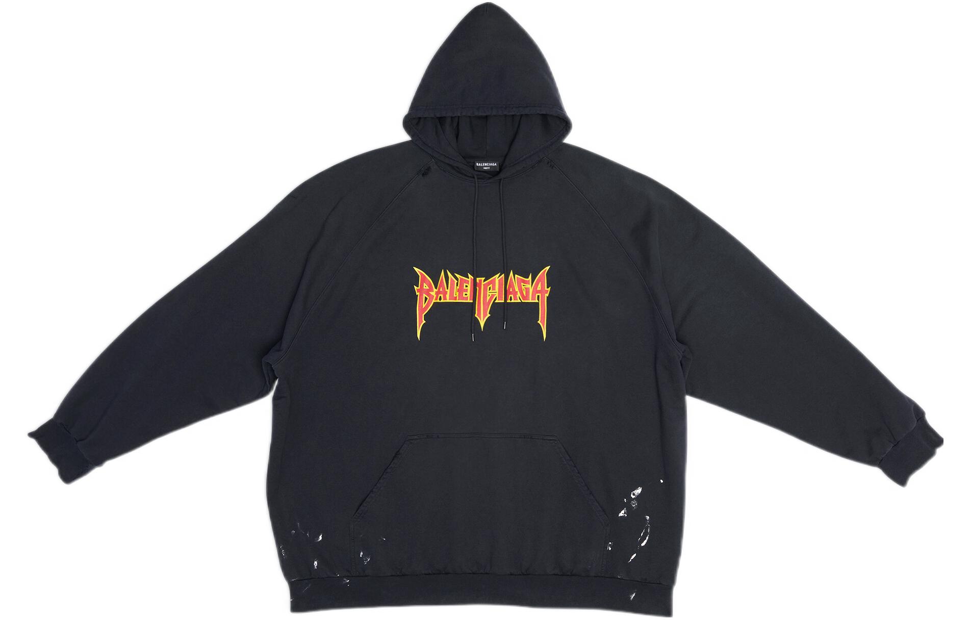 Order Balenciaga SS22 Logo Print Pullover Long Sleeve Oversized Black  Sweatshirt 697879TMV891055