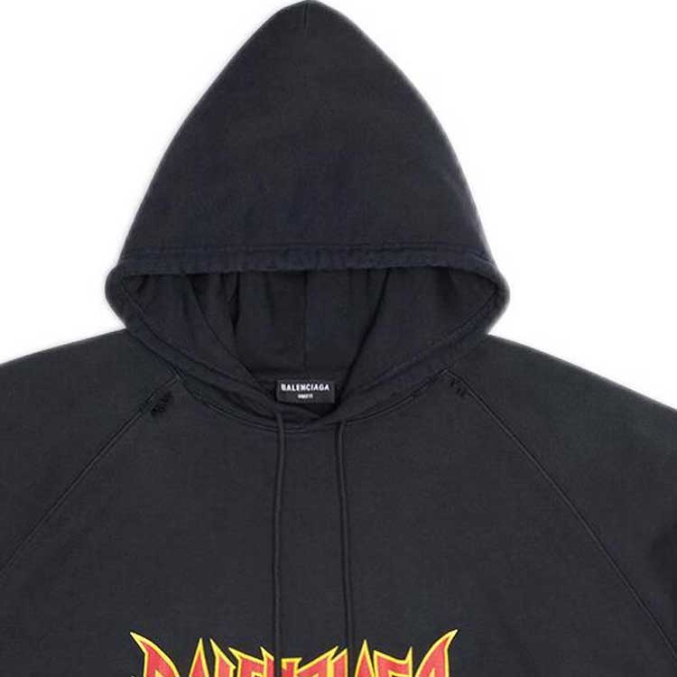 Cheap Balenciaga SS22 Logo Print Pullover Long Sleeve Oversized Black  Sweatshirt 697879TMV891055