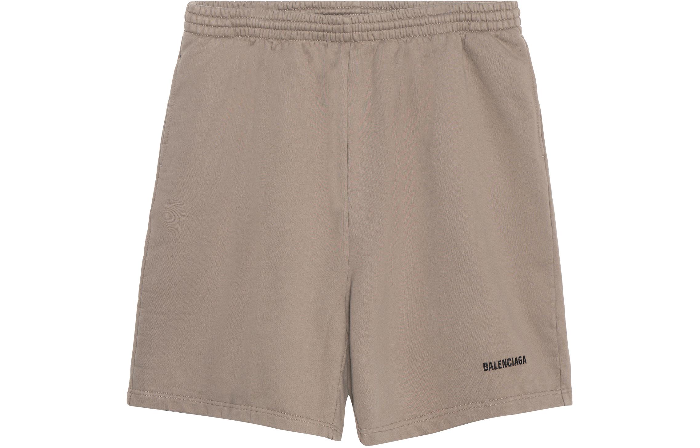 Order 발렌시아가 SS22 로고 프린트 릴렉스 핏 엘라스틱 허리 반바지 다크 그레이. 674591TMVF57761