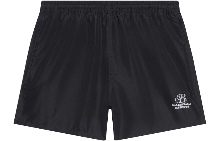 Balenciaga SS22 Logo Print Straight-Cut Casual Shorts Black Regular Fit 6570334A8B61000
