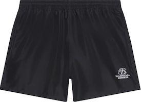 Order Balenciaga SS22 Logo Print Straight-Cut Casual Shorts Black Regular Fit 6570334A8B61000