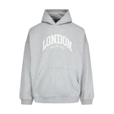 Balenciaga SS22 Logo Print Unisex Sweatshirt Grey. 674986TLVG61380