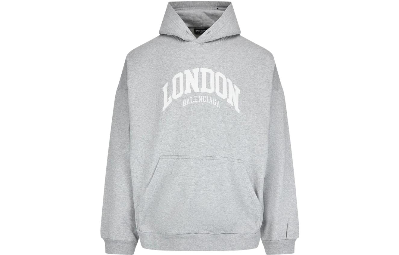 Order Balenciaga SS22 Logo Print Unisex Sweatshirt Grey. 674986TLVG61380