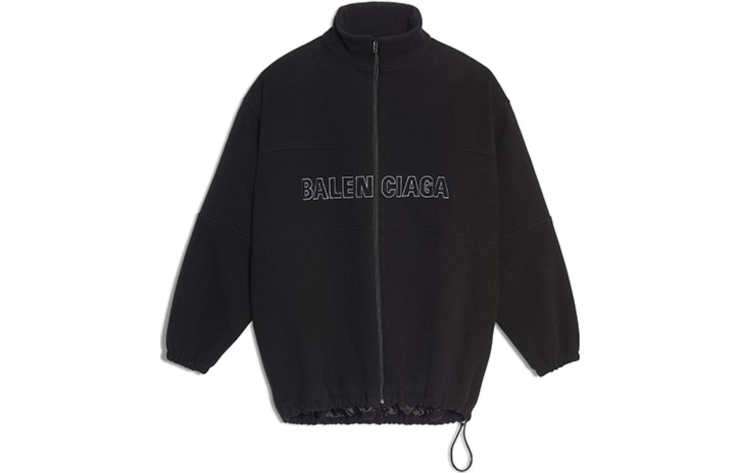 Balenciaga SS22 Logo Print Zip-Up Jacket  Black 534315TBU141000 圖 2