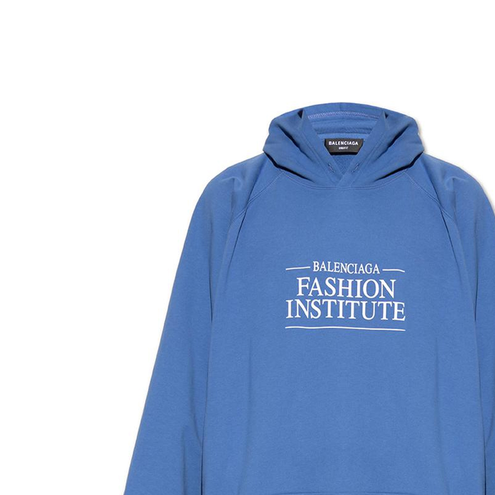 Balenciaga SS22 Logo Printed Blue Mid-Length Hoodie for Men 697879TMVK14758 圖 7