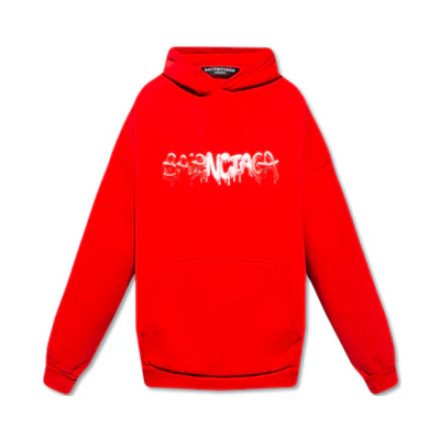 Balenciaga SS22 Loose Fit Red Hoodie for Men 674986TLVF26407