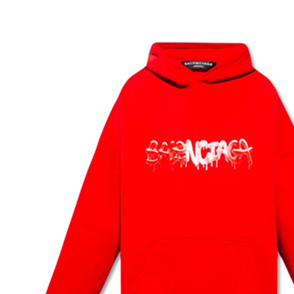Sizing Balenciaga SS22 Loose Fit Red Hoodie for Men 674986TLVF26407