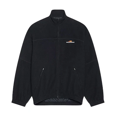 Balenciaga SS22 Lunar New Year Tiger Logo High Neck Jacket Black Edition 681879TJQ321000