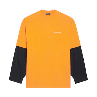 Balenciaga SS22 Lunar New Year Tiger Logo Patchwork Long Sleeve Sweatshirt Orange 671401TLVI57702