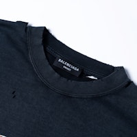 Balenciaga SS22 Maison BB Logo Tee Hitam Vintage Wash Oversized 612966TLVJ11074 Cheap Balenciaga SS22 Maison BB Logo Tee Hitam Vintage Wash Oversized 612966TLVJ11074