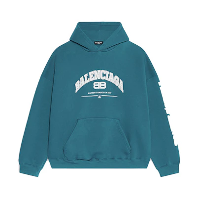 Balenciaga SS22 Maison Letter Logo Blue Hoodie Long Sleeve 674986TLVJ24480