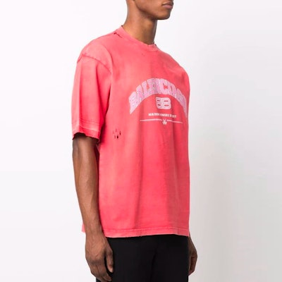 Balenciaga SS22 Maison Vintage Camiseta Logo Desgastado Naranja Unisex. 612966TLVJ16441 Details for Balenciaga SS22 Maison Vintage Camiseta Logo Desgastado Naranja Unisex. 612966TLVJ16441