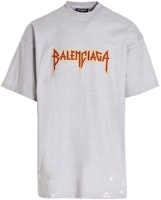 Balenciaga SS22 Metallica Band Lightning Print Crewneck T-Shirt Grey . 694576TMV880901 Balenciaga SS22 Metallica Band Lightning Print Crewneck T-Shirt Grey . 694576TMV880901