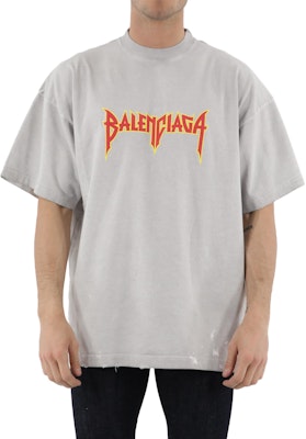Balenciaga SS22 Metallica Band Lightning Print Crewneck T-Shirt Grey . 694576TMV880901 Purchase Balenciaga SS22 Metallica Band Lightning Print Crewneck T-Shirt Grey . 694576TMV880901