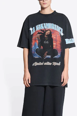 巴黎世家SS22音乐Aya Nakamura印花黑色宽松版男士T恤 641655TMV861055 Shop 巴黎世家SS22音乐Aya Nakamura印花黑色宽松版男士T恤 641655TMV861055