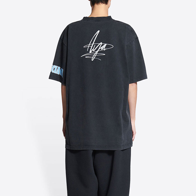 Purchase 巴黎世家SS22音乐Aya Nakamura印花黑色宽松版男士T恤 641655TMV861055