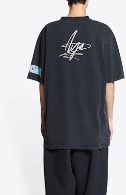 巴黎世家SS22音乐Aya Nakamura印花黑色宽松版男士T恤 641655TMV861055 Purchase 巴黎世家SS22音乐Aya Nakamura印花黑色宽松版男士T恤 641655TMV861055