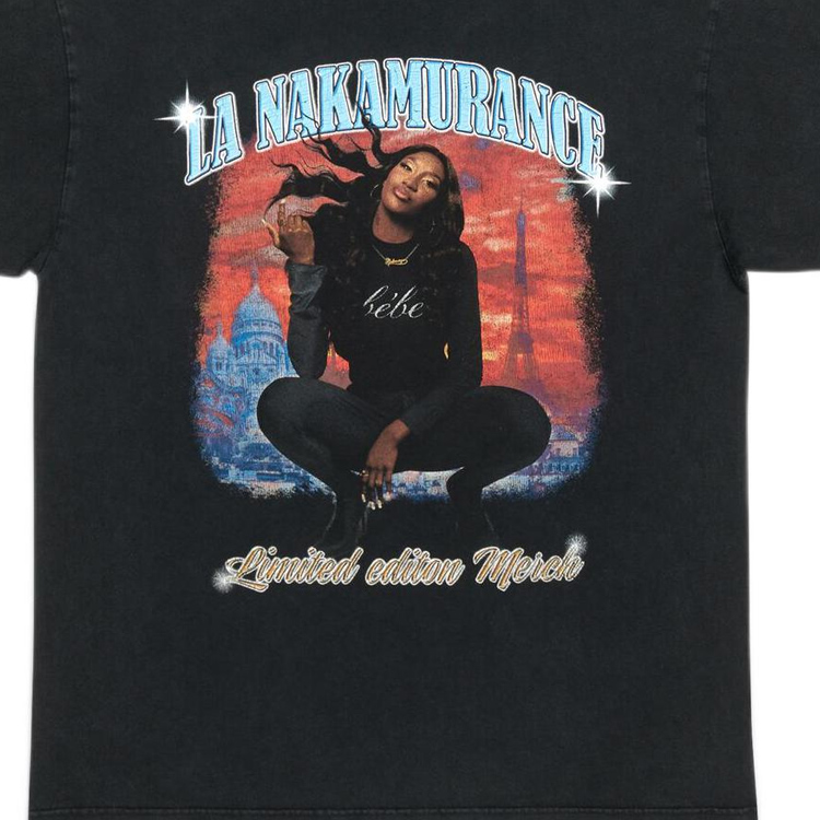 Sizing 巴黎世家SS22音乐Aya Nakamura印花黑色宽松版男士T恤 641655TMV861055