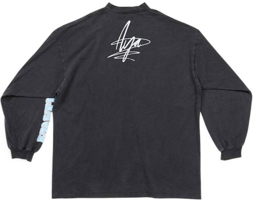 Balenciaga SS22 Music x Aya Nakamura Oversized Long Sleeve Tee Black 693950TMV861055 Lookbook Balenciaga SS22 Music x Aya Nakamura Oversized Long Sleeve Tee Black 693950TMV861055