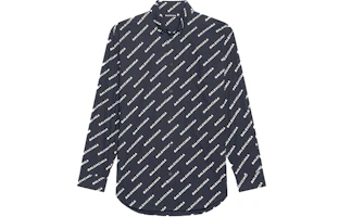 Balenciaga SS22 Oversized Logo Print Long Sleeve Shirt Black . 534333TLLJ11070 Balenciaga SS22 Oversized Logo Print Long Sleeve Shirt Black . 534333TLLJ11070