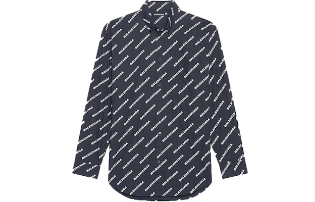 巴黎世家SS22宽松版印花长袖衬衫黑色 534333TLLJ11070 Buy 巴黎世家SS22宽松版印花长袖衬衫黑色 534333TLLJ11070