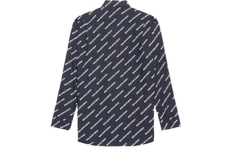 Lookbook 巴黎世家SS22宽松版印花长袖衬衫黑色 534333TLLJ11070