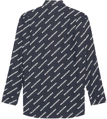 巴黎世家SS22宽松版印花长袖衬衫黑色 534333TLLJ11070 Lookbook 巴黎世家SS22宽松版印花长袖衬衫黑色 534333TLLJ11070