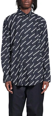 巴黎世家SS22宽松版印花长袖衬衫黑色 534333TLLJ11070 Purchase 巴黎世家SS22宽松版印花长袖衬衫黑色 534333TLLJ11070