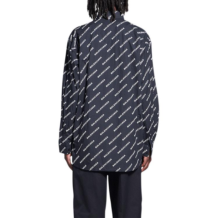 Details for 巴黎世家SS22宽松版印花长袖衬衫黑色 534333TLLJ11070