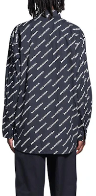 巴黎世家SS22宽松版印花长袖衬衫黑色 534333TLLJ11070 Details for 巴黎世家SS22宽松版印花长袖衬衫黑色 534333TLLJ11070