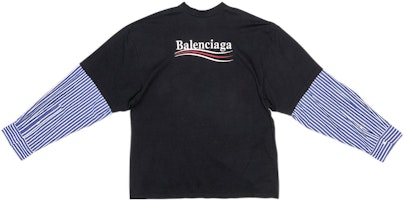 Balenciaga SS22 Political Campaign Logo Print Long Sleeve T-Shirt Black . 698631TKVJ11070 Balenciaga SS22 Political Campaign Logo Print Long Sleeve T-Shirt Black . 698631TKVJ11070