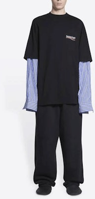 バレンシアガ SS22 ポリティカルキャンペーン ロゴプリント 長袖Tシャツ ブラック 698631TKVJ11070 Shop バレンシアガ SS22 ポリティカルキャンペーン ロゴプリント 長袖Tシャツ ブラック 698631TKVJ11070