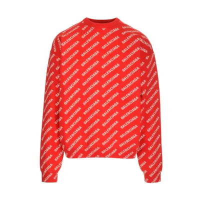 Balenciaga SS22 Red Alphabet Print Crewneck Sweatshirt Men 702952T32336090