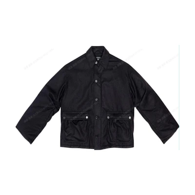 Balenciaga SS22 Red Carpet Solid Oversized Jacket Black 698869TFU061000
