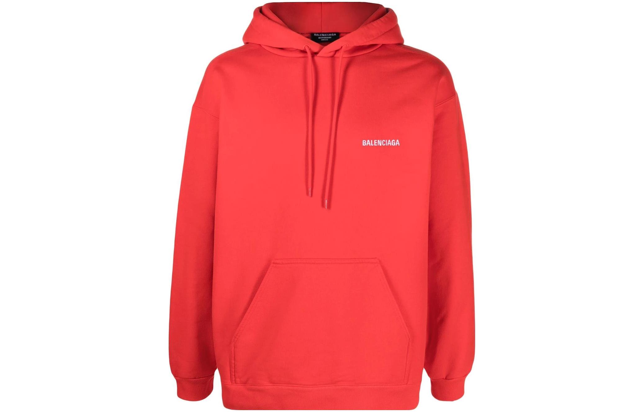 Buy Sudadera con Capucha Roja Balenciaga SS22 Logo Ajustable Oversized Fit 600583TMVF53168