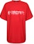 Order Balenciaga SS22 Red Logo Print Crewneck Loose Fit T-Shirt for Men 676589TLVF16407