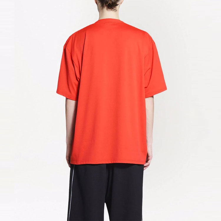 Balenciaga SS22 Red Logo Print Loose Fit T-Shirt for Men. 6570274B8B56400 圖 6