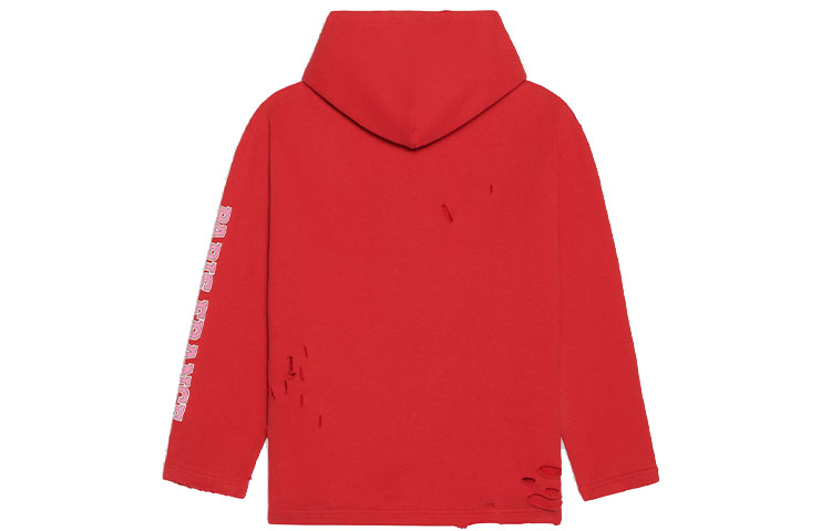 Lookbook バレンシアガ SS22 レッド オーバーサイズ フリース スウェットシャツ ロゴプリント付き 670946-TLVJ3-6441