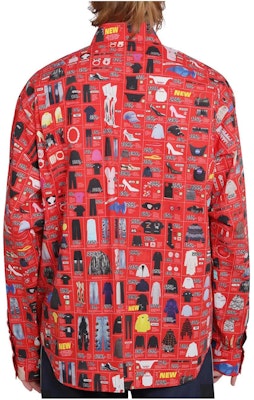 Balenciaga SS22 Red Printed Cotton Long Sleeve Shirt Regular Fit 662983TLL026400 Lookbook Balenciaga SS22 Red Printed Cotton Long Sleeve Shirt Regular Fit 662983TLL026400