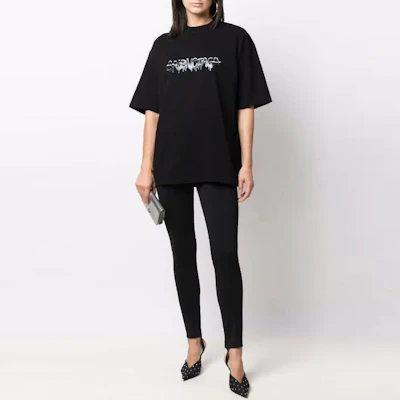 Balenciaga SS22 Baju Hitam Lengan Pendek Unisex Logo Graffiti Slime. 612966TLVF11069 Purchase Balenciaga SS22 Baju Hitam Lengan Pendek Unisex Logo Graffiti Slime. 612966TLVF11069