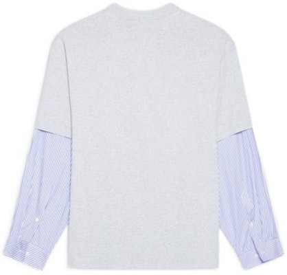 Balenciaga SS22 Slime Stripe Logo Lengan Panjang Abu-Abu Kaos Kasual. 671401TLVF11203 Lookbook Balenciaga SS22 Slime Stripe Logo Lengan Panjang Abu-Abu Kaos Kasual. 671401TLVF11203