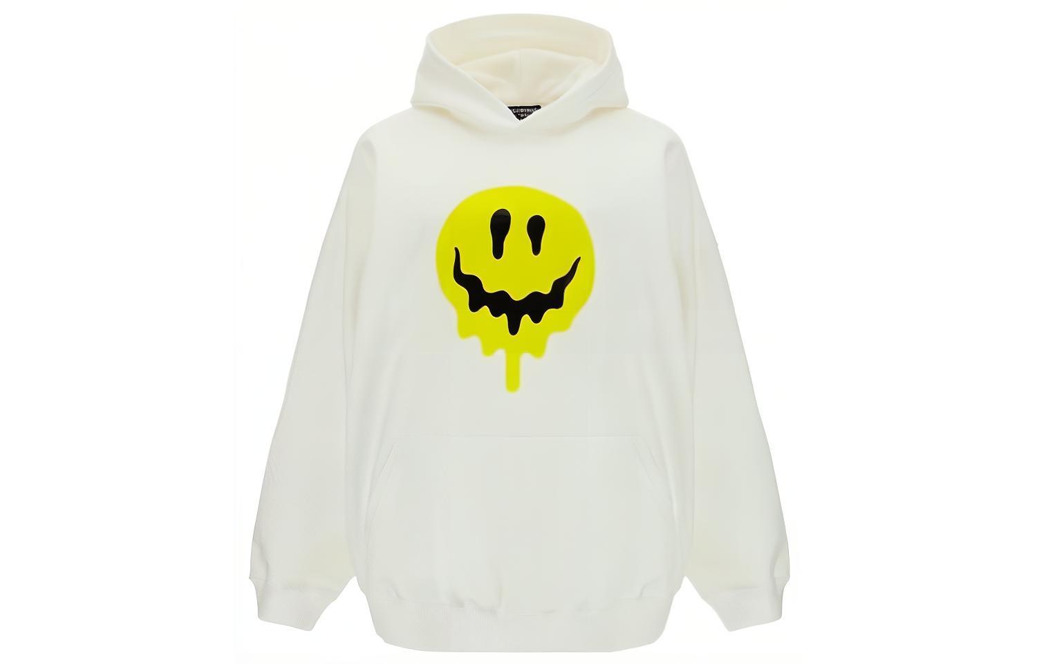 Buy Balenciaga SS22 笑臉印花白色寬鬆連帽衫上衣 651799TKVA2863932