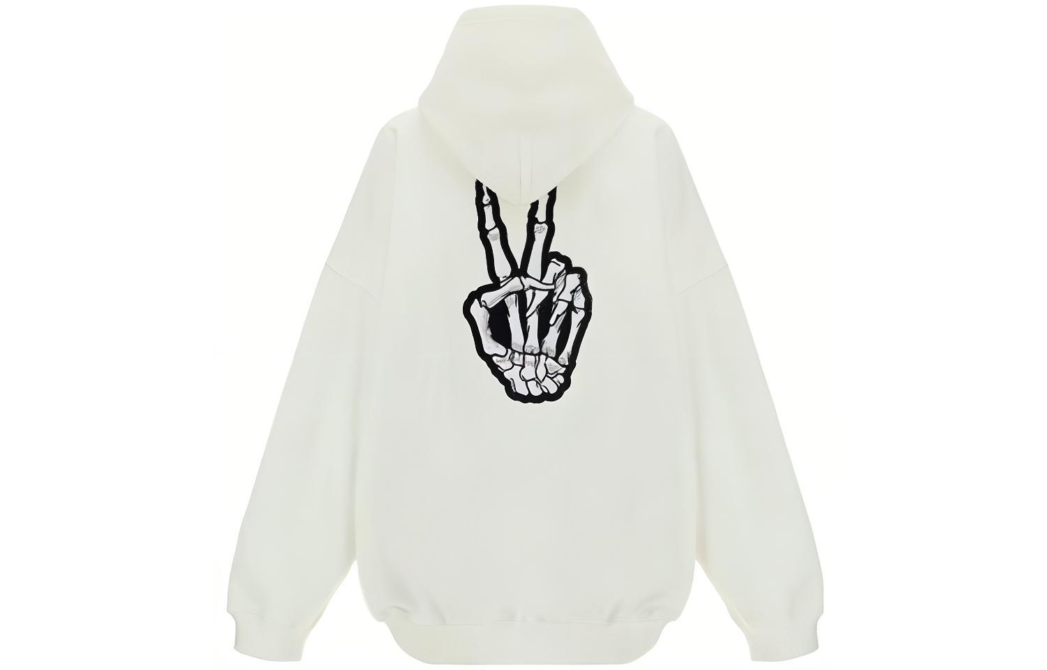 Lookbook Balenciaga SS22 笑臉印花白色寬鬆連帽衫上衣 651799TKVA2863932