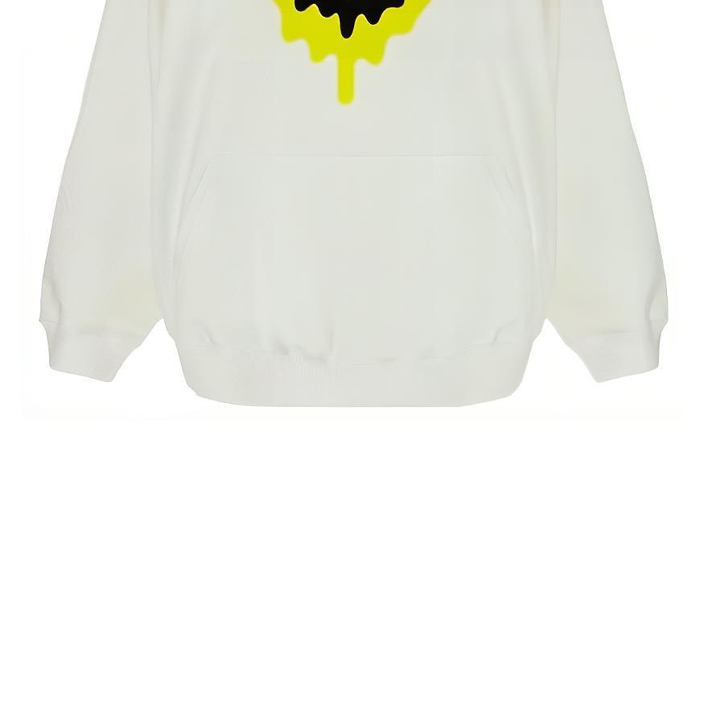 Sizing Balenciaga SS22 笑臉印花白色寬鬆連帽衫上衣 651799TKVA2863932