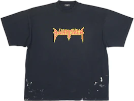 Balenciaga SS22 Solid Logo Print Cotton Jersey Tee Black T-Shirt. 694576TMV880105 Balenciaga SS22 Solid Logo Print Cotton Jersey Tee Black T-Shirt. 694576TMV880105