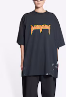 Purchase 巴倫西亞加 SS22 純色Logo印花棉質T恤 黑色短袖上衣 694576TMV880105