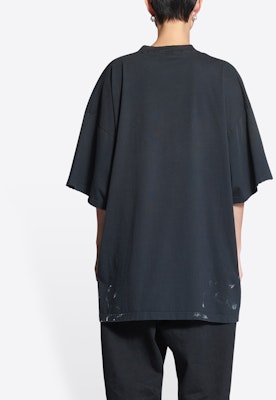 Balenciaga SS22 Kaos Hitam Logo Print Katun Jersey. 694576TMV880105 Details for Balenciaga SS22 Kaos Hitam Logo Print Katun Jersey. 694576TMV880105